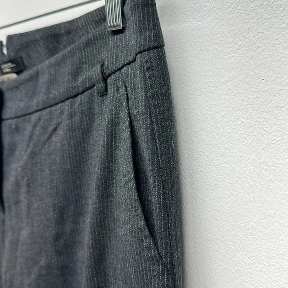 MaxMara Weekend Trouser Pants Relaxed Sport Wool Blend Pinstriped Gray Size 42 - Picture 4 of 10